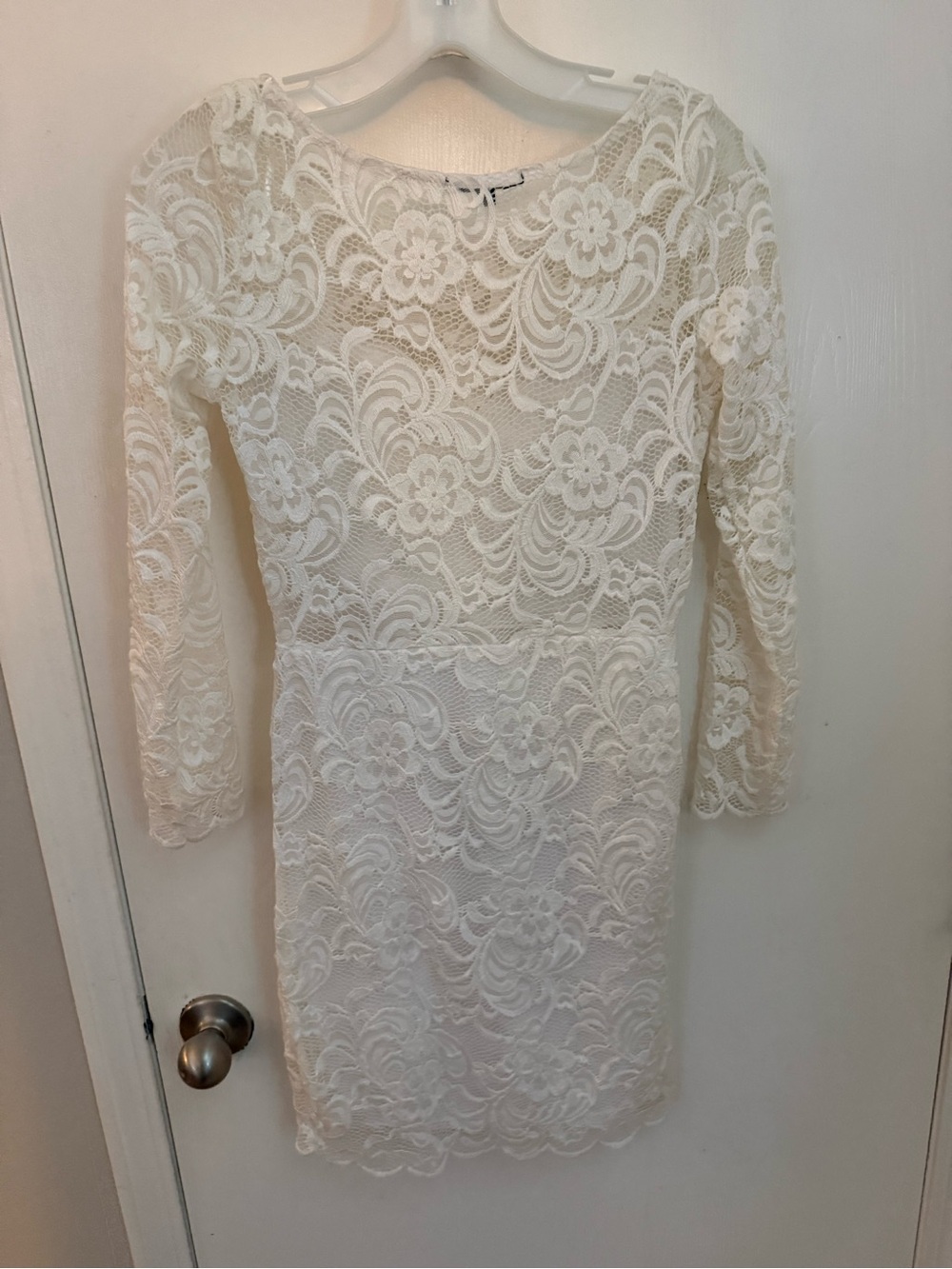 Bridal - Ambiance Ivory Lace Long Sleeve Sheath Dress